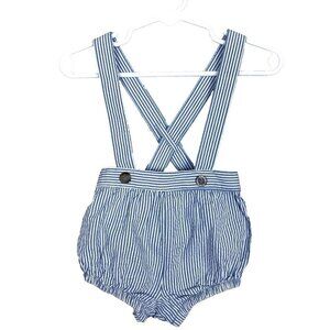 Cat & Jack Blue White Seersucker Shorts Bunny Tail Easter Boys 6-9 months